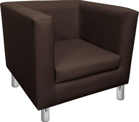 Fotel Monaco tkanina Eko-skóra : Kolor nogi - Chrom, Kolor tkaniny - EKO-SKÓRA - 19D, Wysokość nogi - 15 cm