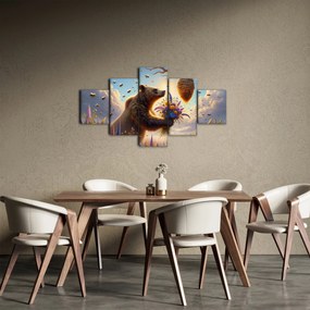 Obraz - Niedźwiedź i pszczoły (125x70 cm)