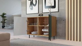 Komoda z ryflowanym frontem KAMA 2D SLIM ARTISAN ZIELEŃ