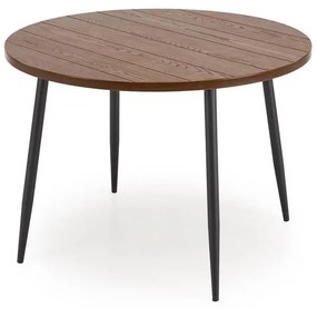 Stół okrągły BARRY 105x105 orzechowy/czarny HALMAR