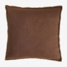 Kwadratowa Poduszka 40x40 Cm Z Bawełny I Lnu Angola Brązowy Coffee - Sklum