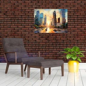 Obraz na szkle - Malowanie miasta (70x50 cm)