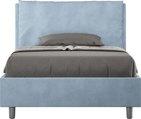 Łóżko bez stelaża tapicerowane 120x190 microfibra błękitny Antea Large