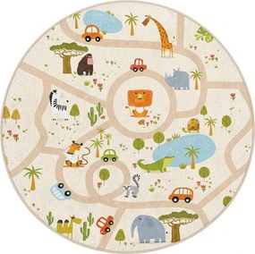 Dziecięcy dywan do zabawy odpowiedni do prania ø120 cm Savana Ride – Mila Home