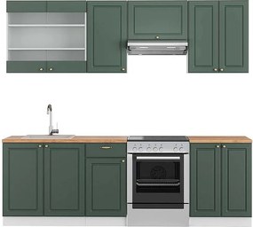 Aneks kuchenny zielono-złoty dom wiejski/biały 240x60x81.6 fame-line