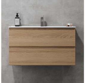 Szafka łazienkowa z umywalką KENWOOD 91 cm dąb