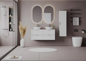 Biały Zestaw do Łazienki 120cm Szafka z Blatem Pile