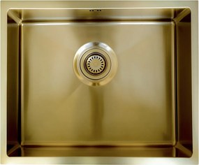 Luisa zlewozmywak 1 komora 55x45 ze stali nierdzewnej szczotkowanej złoto - Essebagno