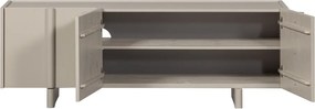 Jasnoszara szafka pod TV z litego drewna sosnowego 152x53x46 cm Basu – WOOOD