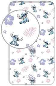 Bawełniane prześcieradło dziecięce z gumką 90x200 cm Lilo and Stitch – Jerry Fabrics