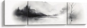 Obraz - Malowany tuszem krajobraz (170x50 cm)