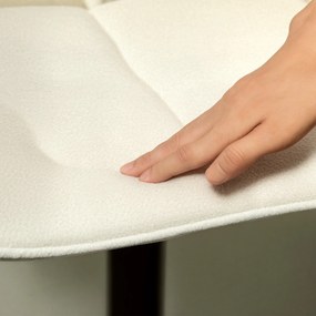 HOMCOM Nowoczesne Krzesło Barowe, Zestaw 2 Krzeseł Barowych Obracających się z Oparciem, Regulowana Wysokość, z Podnóżkiem, Wyściełane, Beżowe