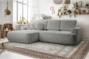 Narożnik VELO wolnostojący układ L strona Lewa z funkcją spania w tkaninie Coral 75