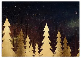 Obraz na szkle - Złota noc (70x50 cm)