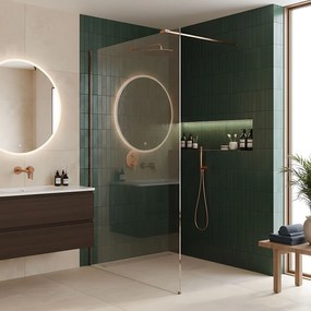 Kabina prysznicowa Walk-In Rea Flexi Transparent / Brush Copper 140