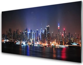 Szkło do Kuchni na Ścianę Miasto Nad Brzegiem Kanału