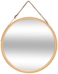 Okrągłe lustro w bambusowej ramie LOBEE, Ø 38 cm
