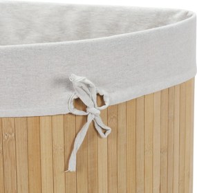 Narożny kosz na pranie ARCO, bambus, 60 l