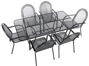 Metalowy zestaw ogrodowy CORINA III. 1 + 6 Stół prostokątny 190x105 cm (CT0310)