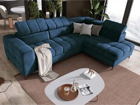 Narożnik PABLOS układ L strona Prawa w tkaninie CLOUD 74 regulowane zagłówki z funkcją spania