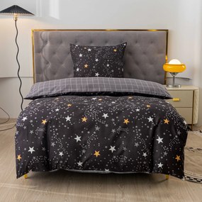 PrzytulneMieszkanie.pl PrzytulneMieszkanie.pl Flanelowa pościel z mikrofibry STELLAR ciemnoszara Rozmiar pościeli: 70 x 90 cm | 140 x 200 cm