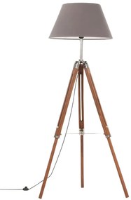 Brązowo-szara drewniana lampa podłogowa stojąca - 10X EX199 A6-K90