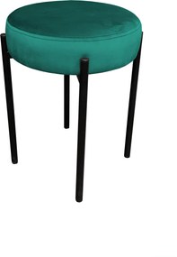 Taboret DIOR stelaż metalowy tkanina Welur : Kolor Stelaża - Czarny , Kolor tkaniny - VELVET - MG20, Typ tkaniny - Velvet