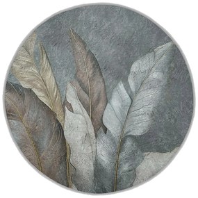 Zielono-szary okrągły dywan odpowiedni do prania ø 100 cm Dusty Leaves – Mila Home