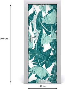 Okleina samoprzylepna na drzwi Tropikalne liście