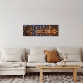 Obraz - Drapacze chmur (z zegarem) (90x30 cm)