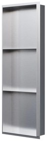 Półka wnękowa ścienna ze stali nierdzewnej NT309010XBezramkowy ze schowkiem - 30 x 90 x 10 cm