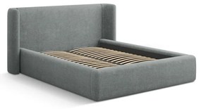 Ciemnoszare tapicerowane łóżko dwuosobowe ze schowkiem ze stelażem 160x200 cm Jason – Windsor &amp; Co Sofas