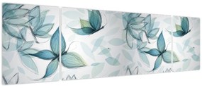 Obraz - Niebieskie motyle (170x50 cm)