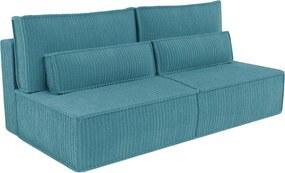Masseno Sofa LINO z funkcją spania i pojemnikiem na pościel, Rozkładana sofa - Niebieski, TILIA 75