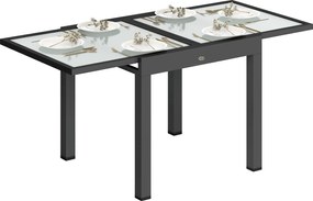 Outsunny Rozkładany stół ogrodowy, stół zewnątrzny, rozszerzalny buffet, odporny na warunki atmosferyczne, 160 cm × 80 cm × 75 cm, kolor czarny