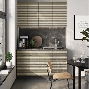 Pojedyncza kuchnia panel dębowy/antracyt 140x46x81.6 fame-line