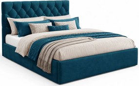 Niebieskie pikowane łóżko tapicerowane 3 rozmiary L1-C90