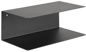 Czarna podwójna metalowa półka ścienna Actona Joliet, szer. 35 cm