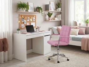 Fotel biurowy Q-022 z ekoskóry, różowy