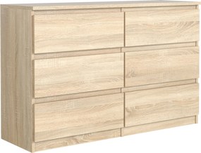 Komoda NUDO 120 cm do Salonu Sypialni 6 Szuflad Dąb sonoma
