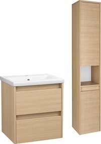 Zestaw do Łazienki 50cm Szafka z Umywalką Słupek Ryflowane Fronty Aria