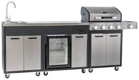 KUCHNIA GAZOWA BRENNER GRILL PREMIUM Z LODÓWKĄ, SZAFKĄ I KRANEM