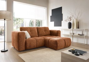 Masseno Narożnik ARTE z funkcją spania i pojemnikiem na pościel Narozniki L, Rozkładana sofa - Miodowy, BELLO 40