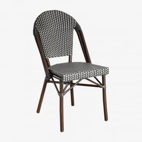 Krzesło Ogrodowe Aluminiowe Brielle Bistro Stackable Grafitowa Szarość - Gardenia Biel - Sklum