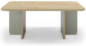 Jasnozielony/w naturalnym kolorze stolik z blatem w dekorze dębu 56x100 cm Hillary – Marckeric