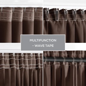Brązowa zaciemniająca zasłona termiczna 140x245 cm Pleat – Restilo
