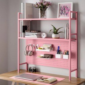 Metalowa nadstawka na biurko WENDY, 1150 x 980 x 220 mm, różowa