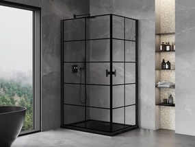 Mexen Mist-B Duo kabina prysznicowa uchylna 70 x 90 cm, czarna kratka, czarna - 8A2-070L-090P-70-77