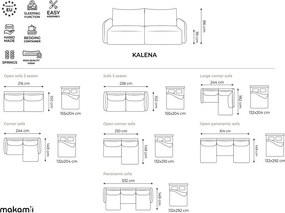 Kremowy aksamitny rozkładany/ze schowkiem narożnik (prawostronny/z szezlongiem) Kalena – Makamii