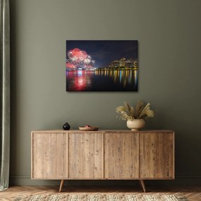 Obraz fajerwerków w Singapurze (70x50 cm)